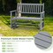 Spacious 2 Person Outdoor Glider Bench with Slatted Seat and Armrests